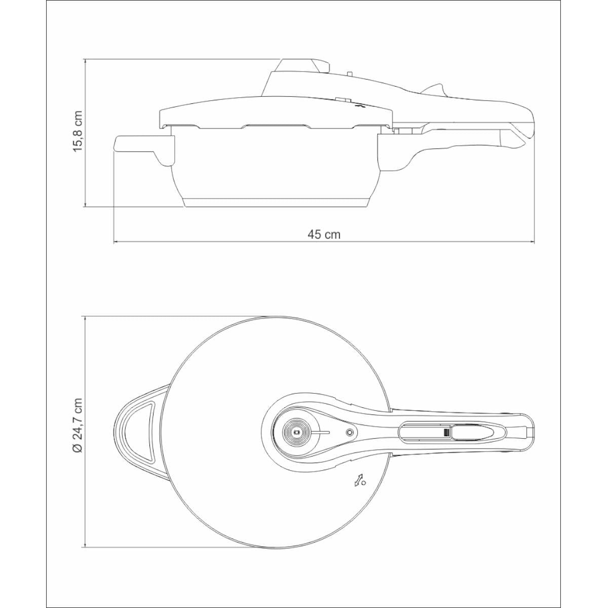Panela de Pressão Tramontina Solar 22 cm 3 Litros em Aço Inox com 5 Dispositivos de Segurança