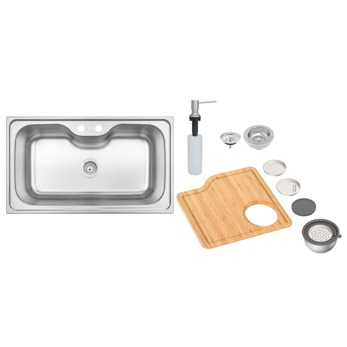 Cuba de Sobrepor Tramontina Morgana Maxi 75 FX 86 x 50 cm Aço Inox com Dosador de Sabão Tábua e Bowl Ralador