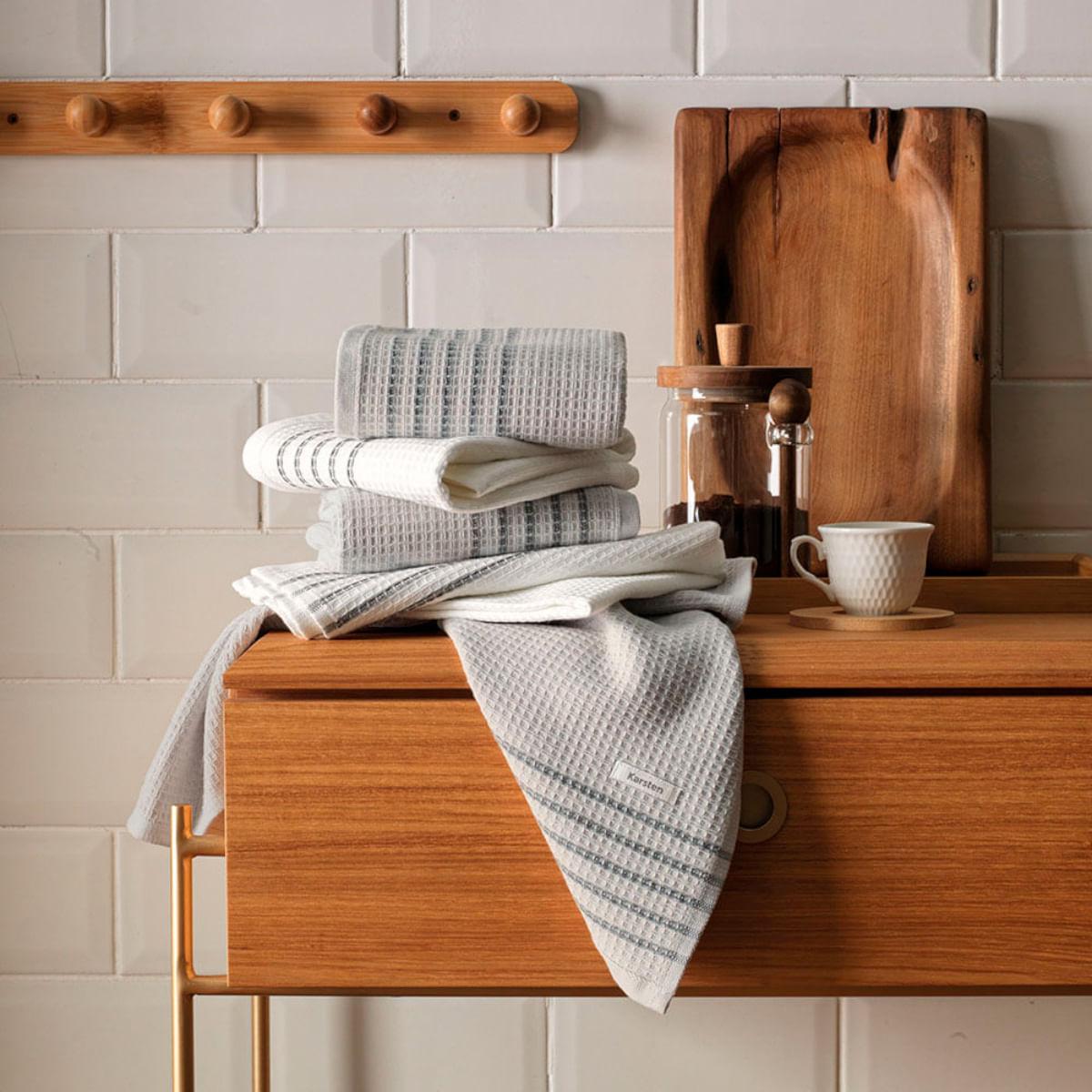 Pano de Prato Felpudo Collins Cinza Karsten 47x65 cm