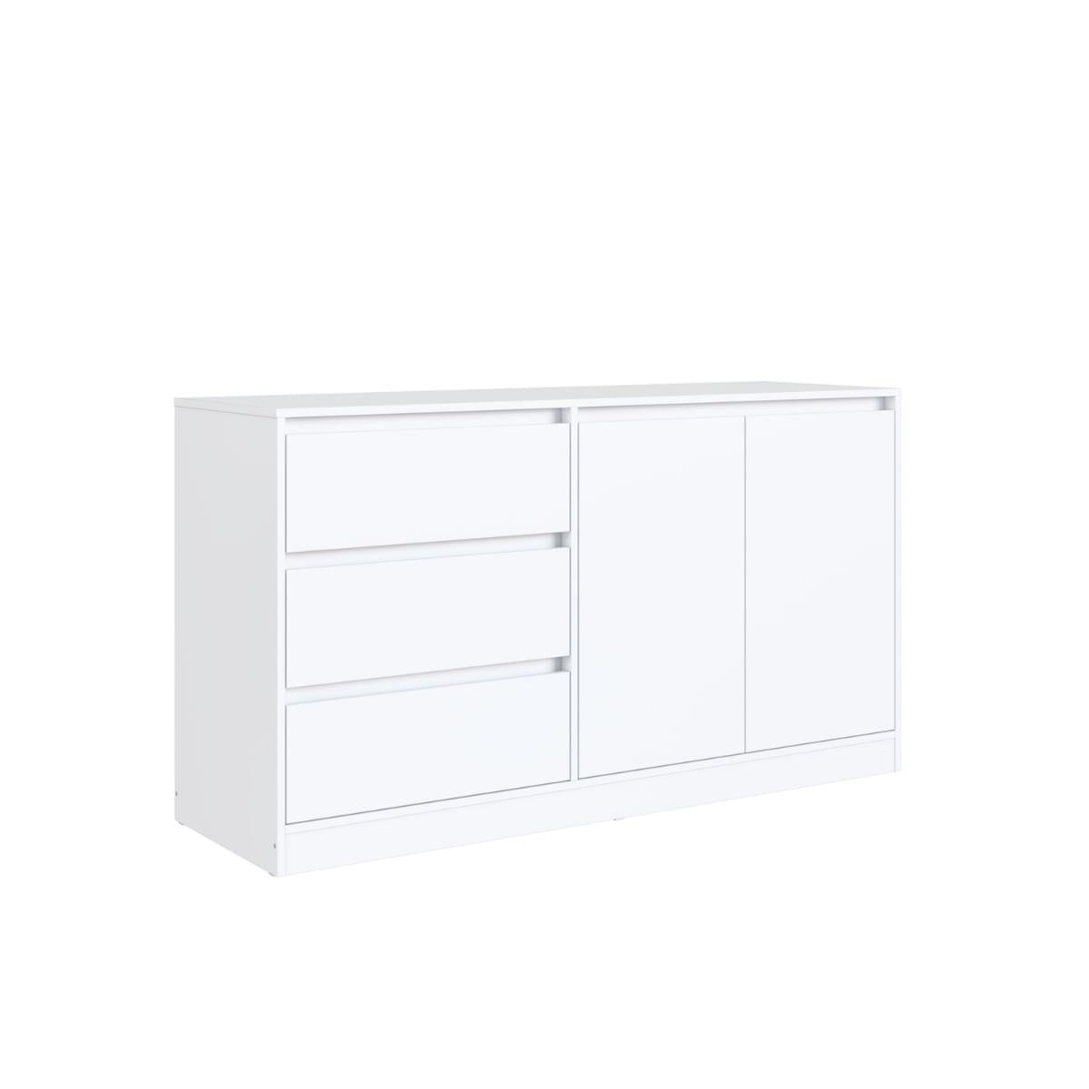 Balcão para Cama Estação de Trabalho 3 Gavetas Branco 142cm Completa Móveis