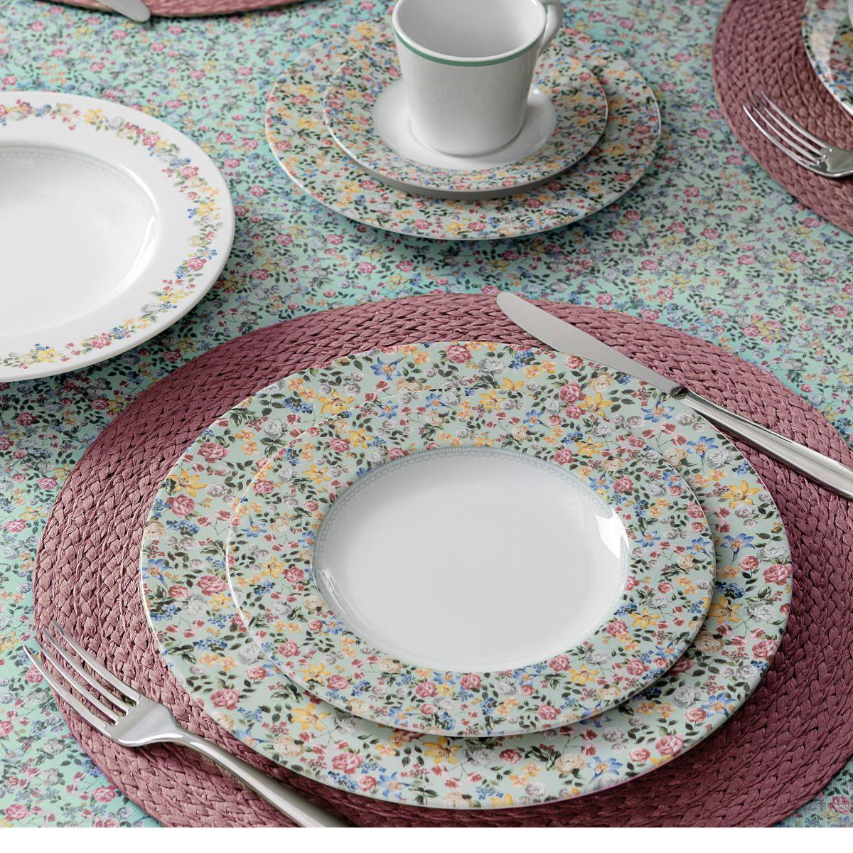 Aparelho de Jantar Tramontina Dalina em Porcelana Decorada 30 Peças