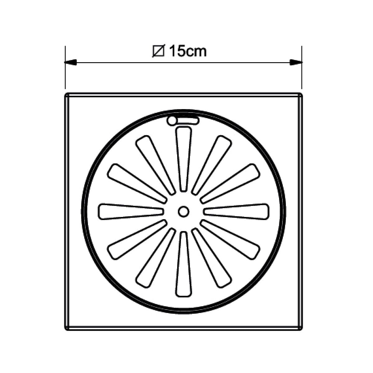 Ralo Quadrado com Fecho em Aço Inox 15 cm Docol