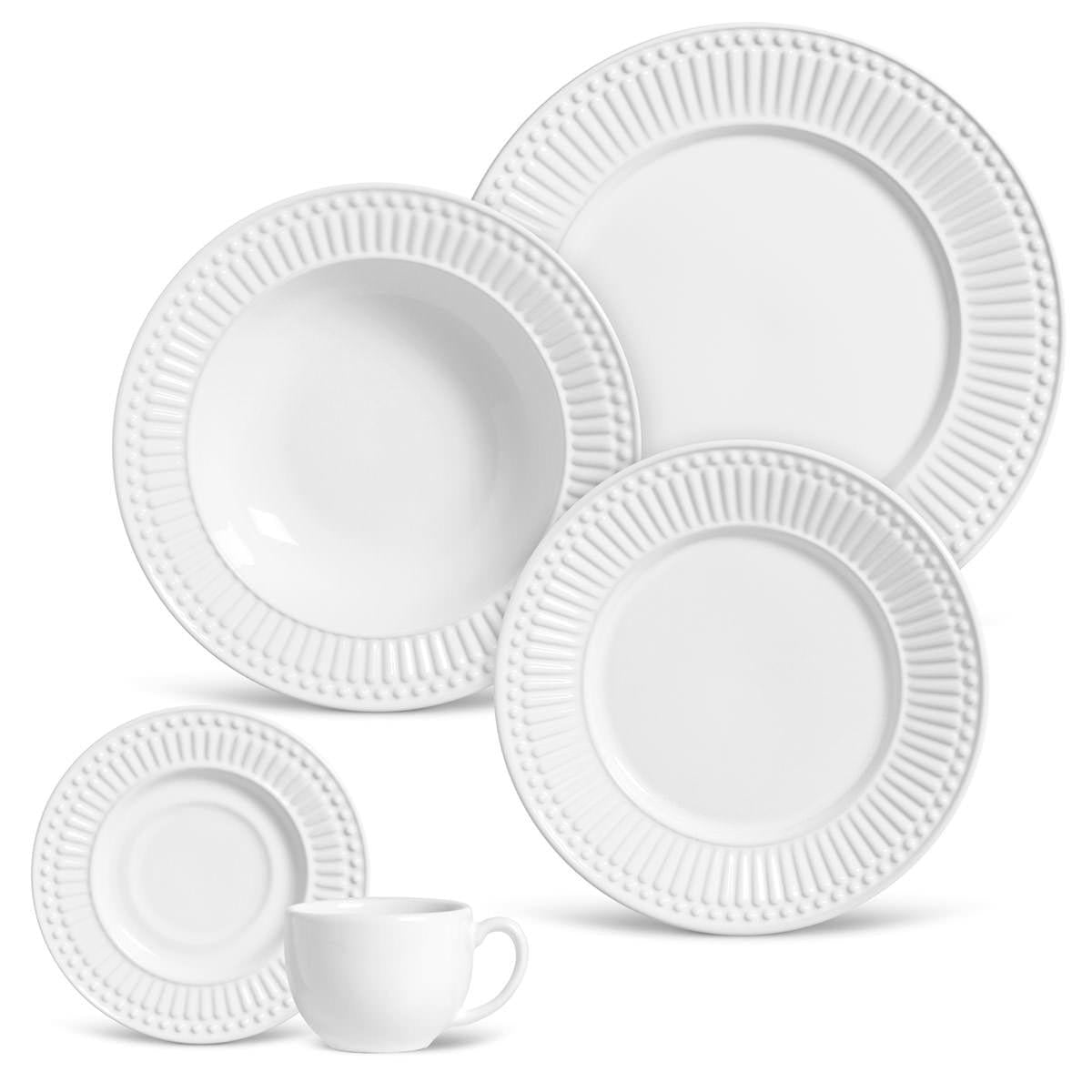 Aparelho de Jantar 30 Peças Roma Branco Porto Brasil