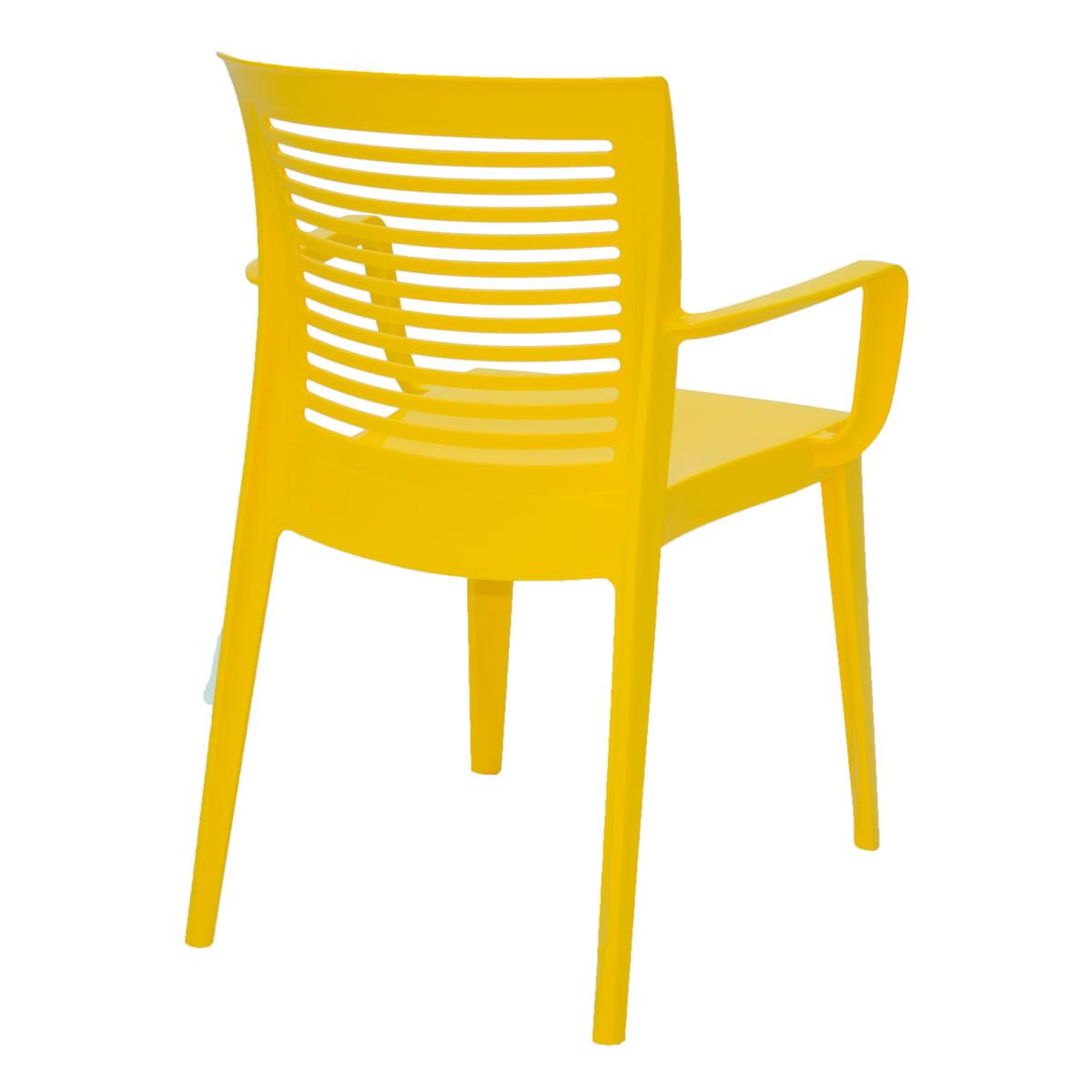 Cadeira Tramontina Victória Encosto Horizontal com Braços em Polipropileno Amarelo