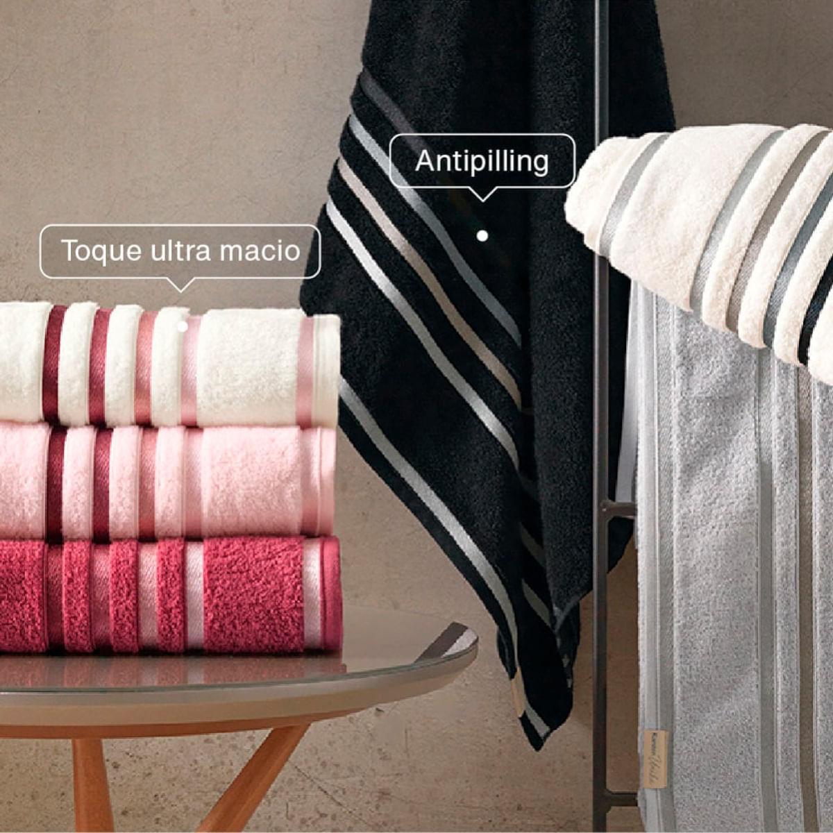 Toalha Banhão Karsten Fio Penteado Lumina Branco/Rosa 86x150 cm