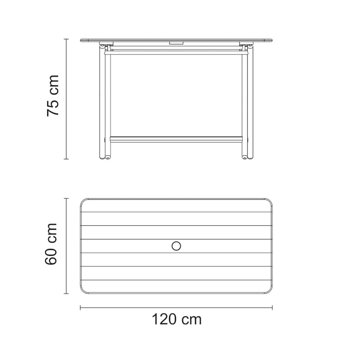 Mesa Dobrável Retangular Tramontina Bossa 120x75 cm em Madeira Tauari Natural