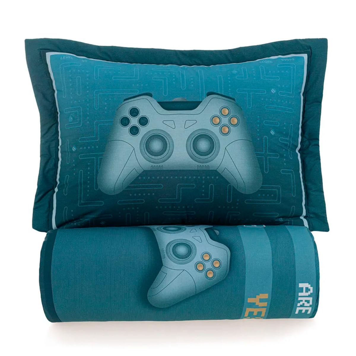 Colcha Infantil Solteiro Karsten 200 Fios Porta-travesseiro Game