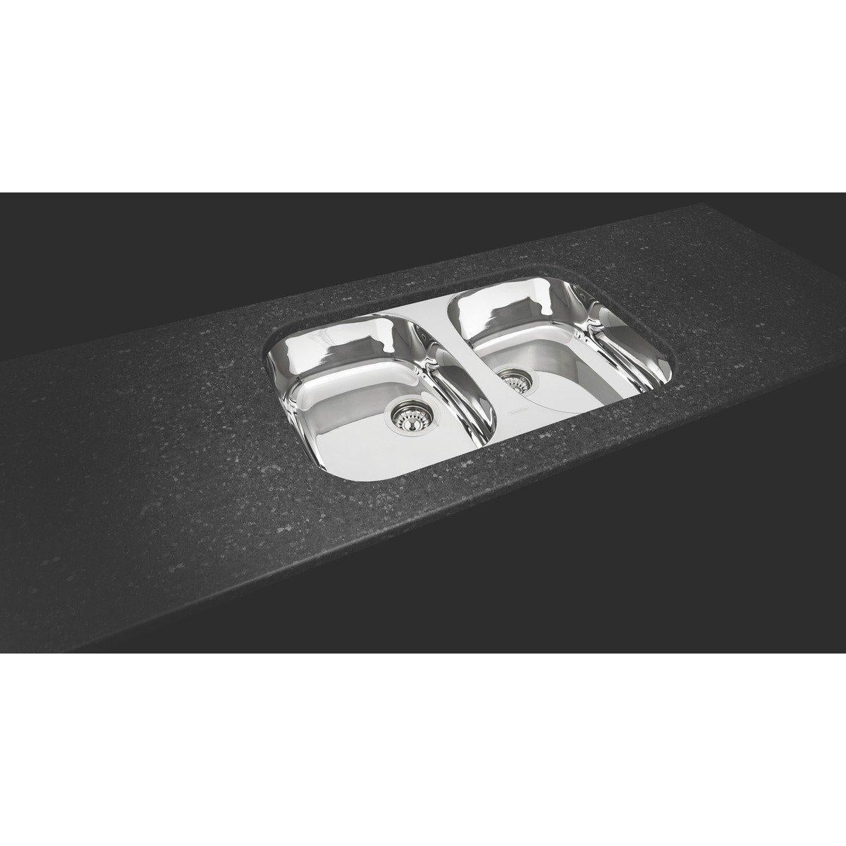 Cuba de embutir Tramontina Isis 2C 34 BL Prime em Aço Inox Alto Brilho 72 x 40 cm com válvula
