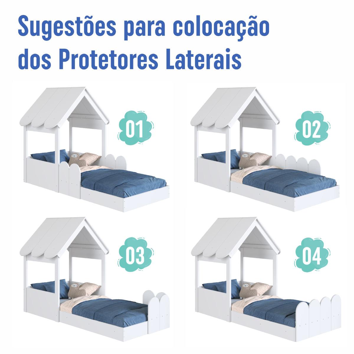 Cama Infantil Montessoriana Casinha Branca Completa Móveis