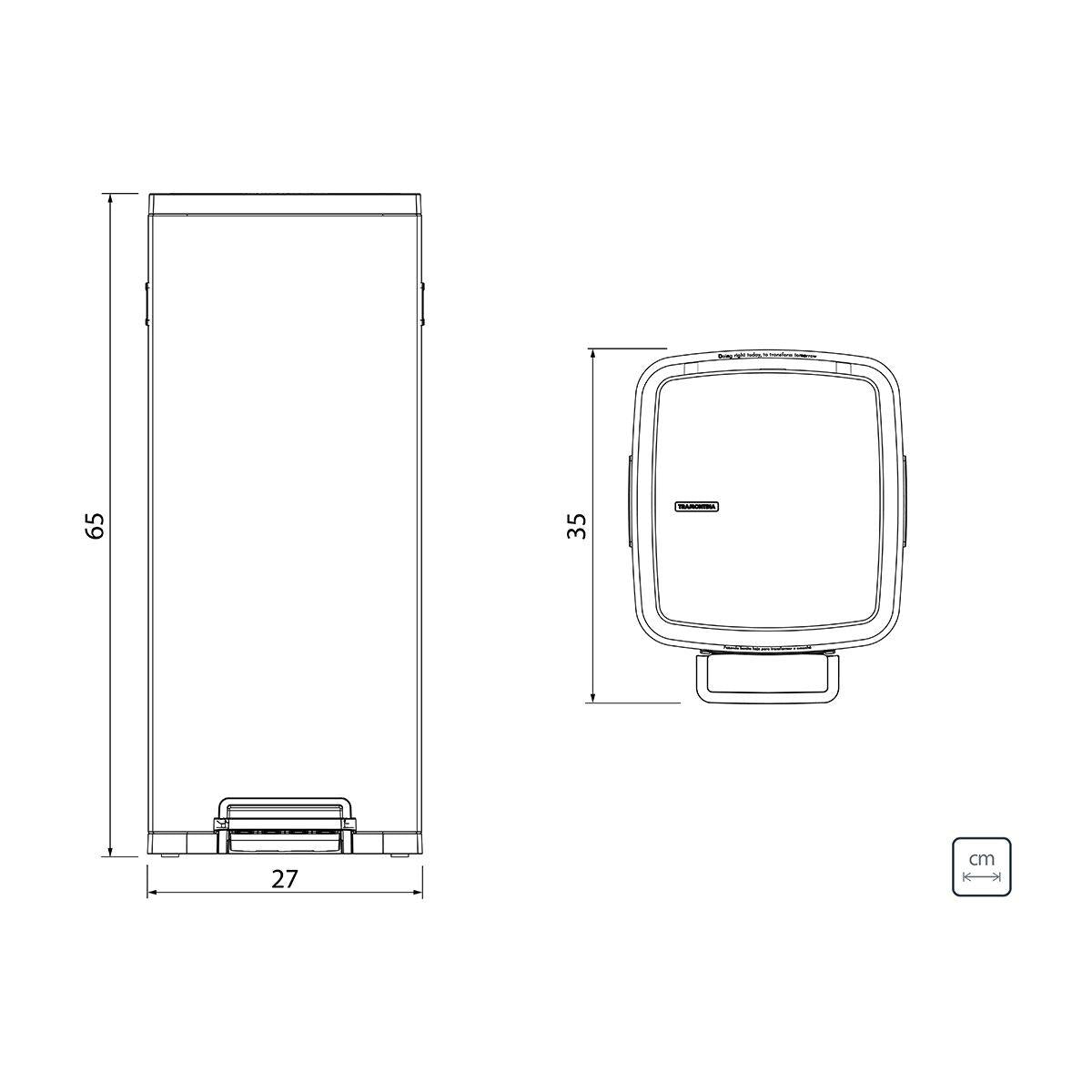 Lixeira Tramontina Octos 20 Litros em Aço Inox com Balde Removível e Pedal OUTLET