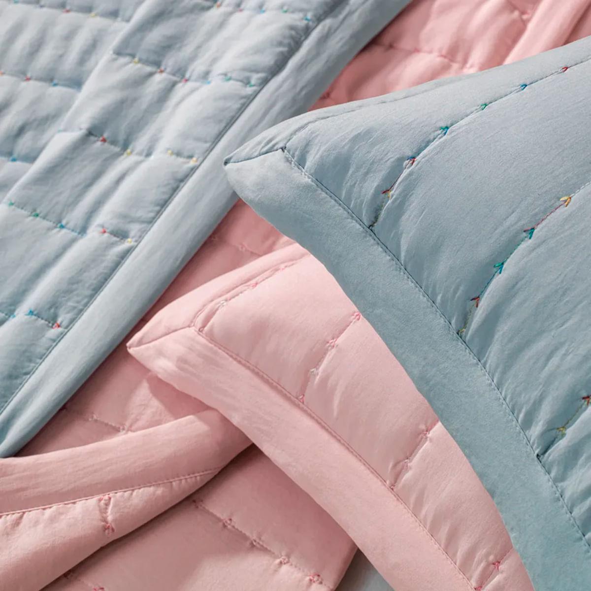 Colcha Infantil Casal com 2 Porta travesseiros Karsten Orion Rosa