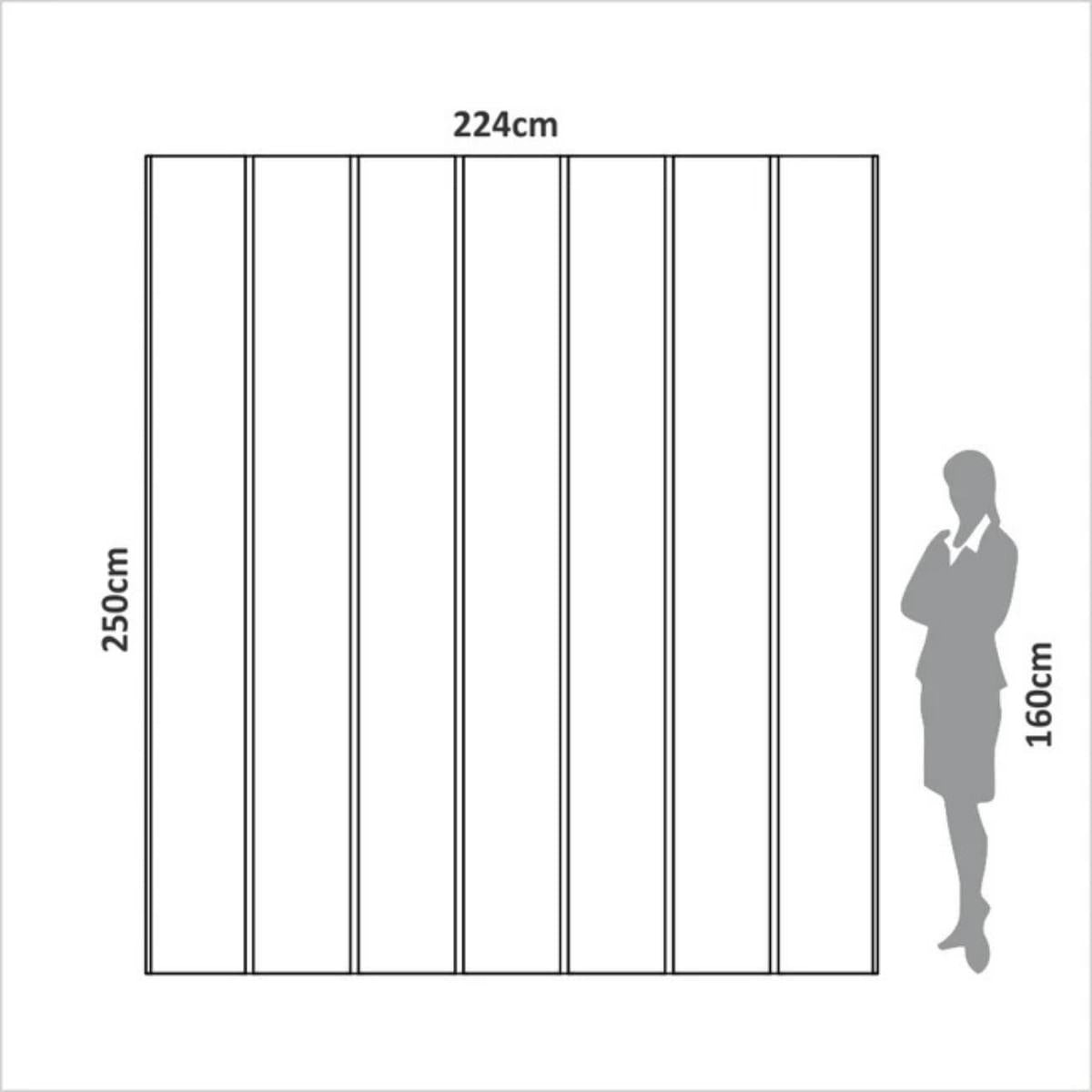 Painel Decorativo Liso 224cm para Parede em Mdf Freijó Dalla Costa