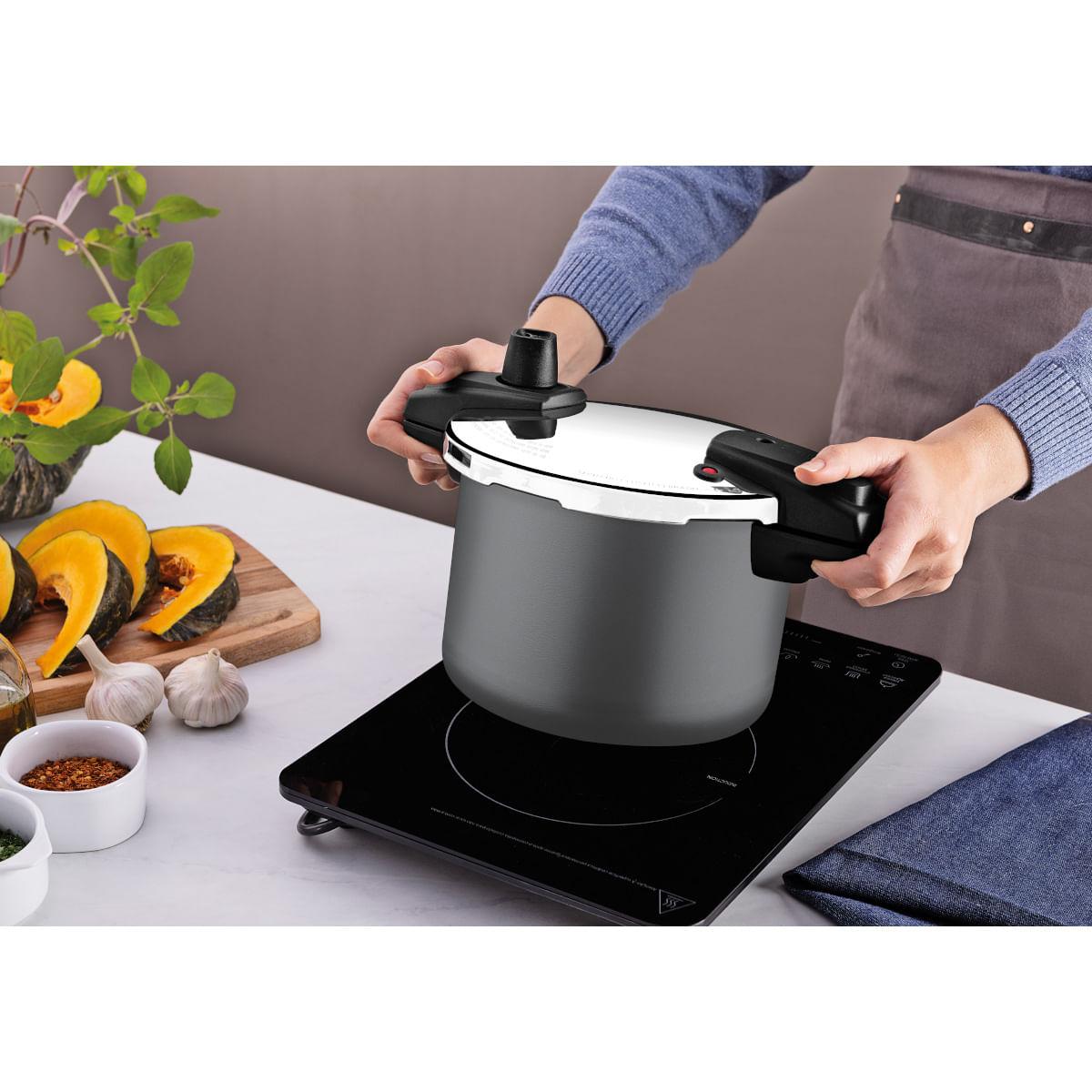 Panela de Pressão Tramontina Arizona Indução Alumínio 20 cm 4,5 L Titânio
