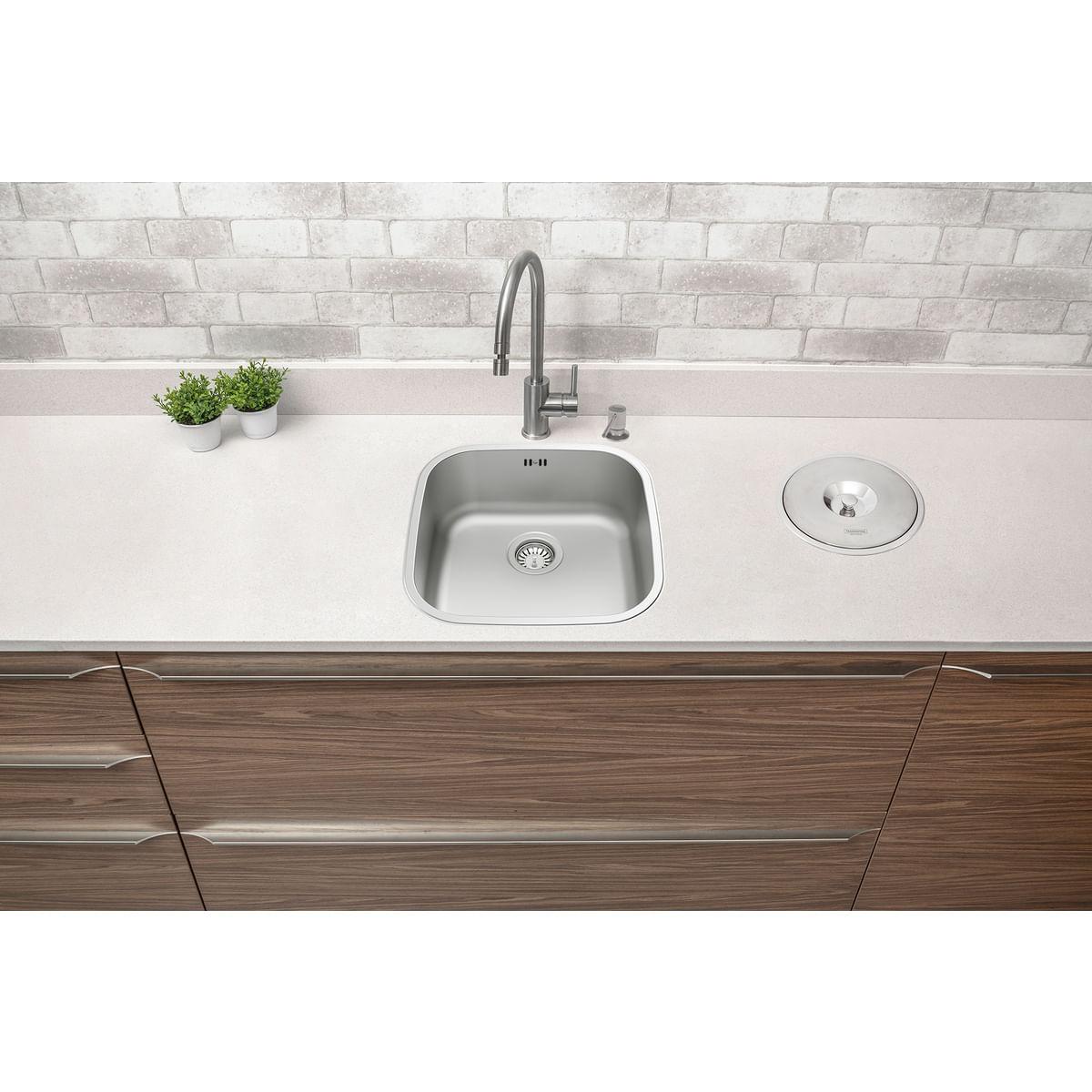 Cuba Tramontina Aria Maxi 40 BS Prime em Aço Inox Acetinado 40 x 40 x 20 cm com Válvula e Escape