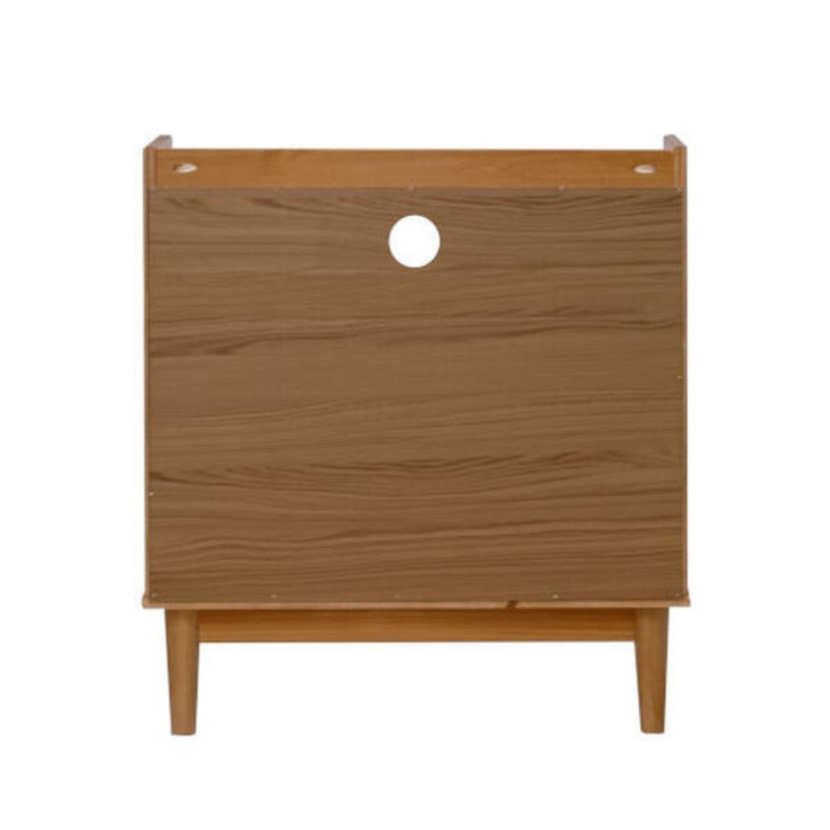 Mesa de Cabeceira Marrom Claro 63cm 2 Gavetas em Madeira Marin