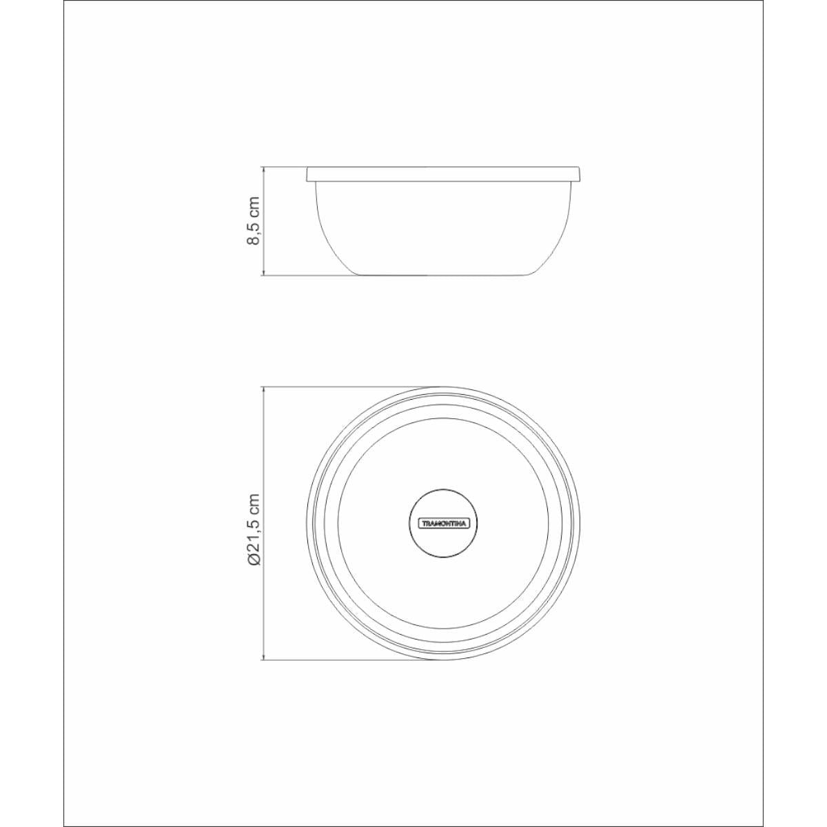Pote Tramontina Freezinox Redondo em Aço Inox com Tampa Plástica 20 cm 2,2 L