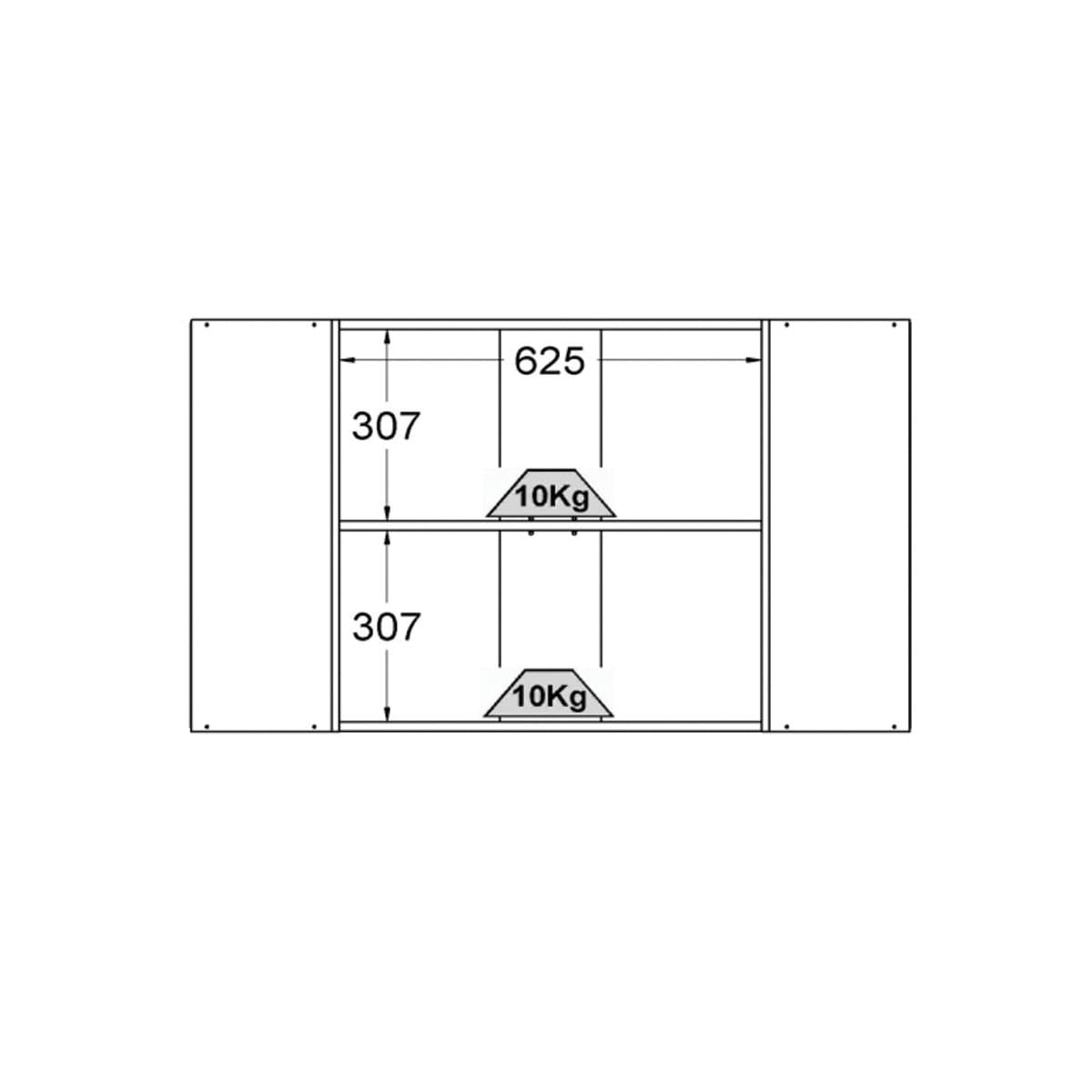 Armário Aéreo Canto Obliquo 2 Portas Riviera Branco 75x75x66 cm CD-685 Ditália