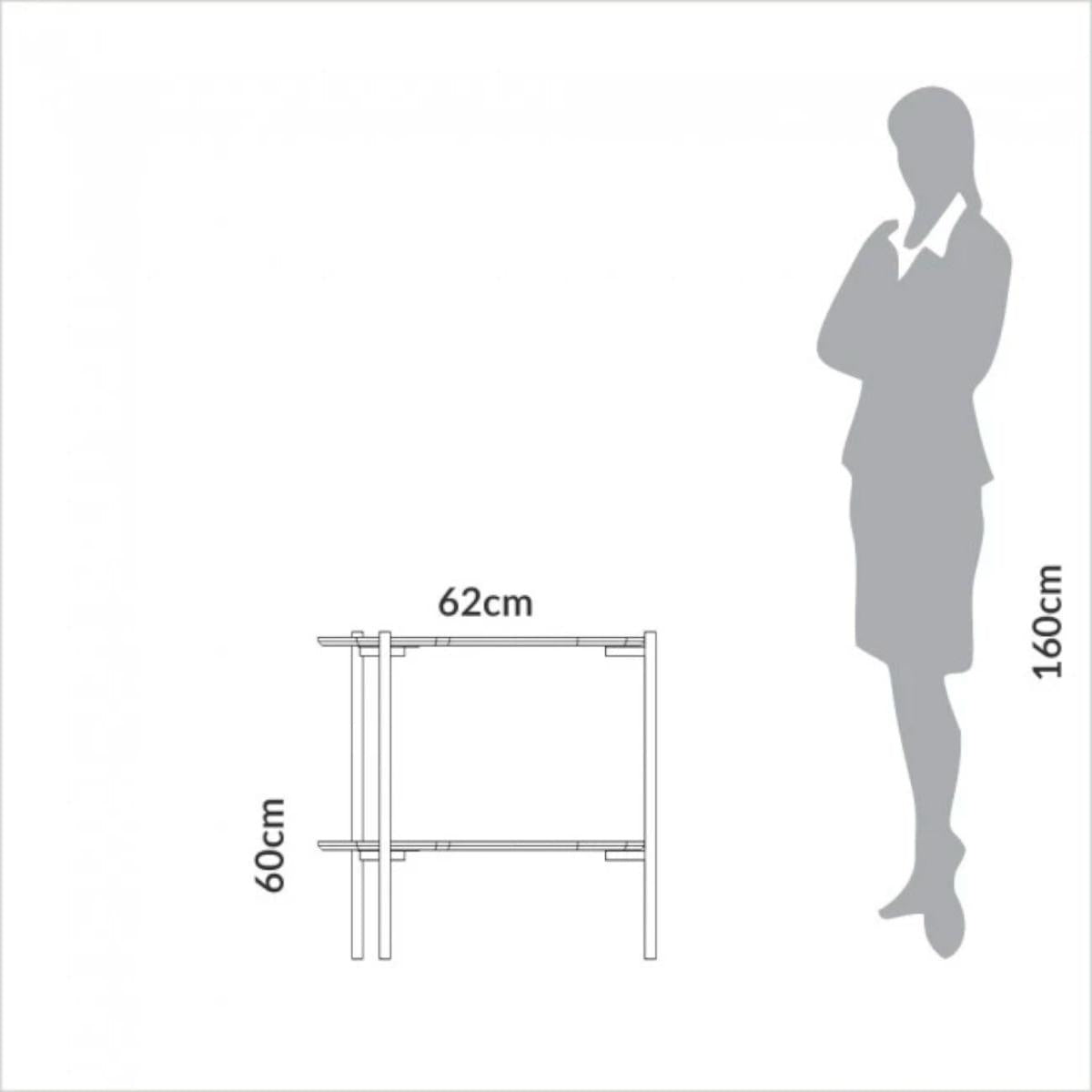 Mesa de Canto Florença em MDF Pés Metálicos 60x62x46 cm Freijó Gold Dalla Costa