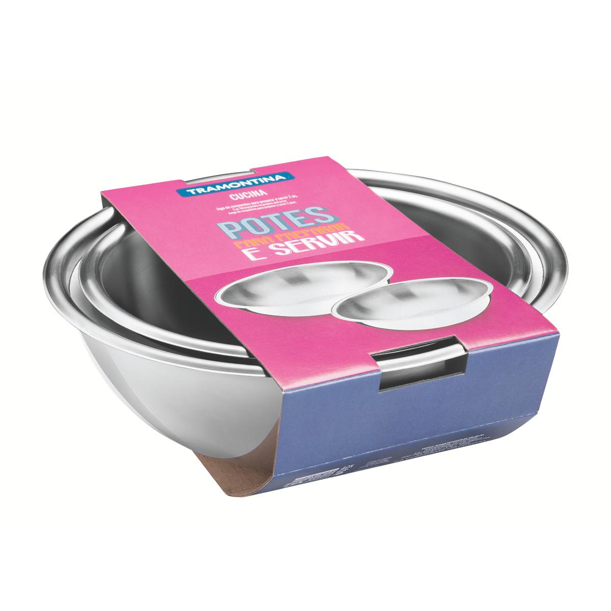 Jogo de Recipientes Tramontina Cucina em Aço Inox 2 Peças