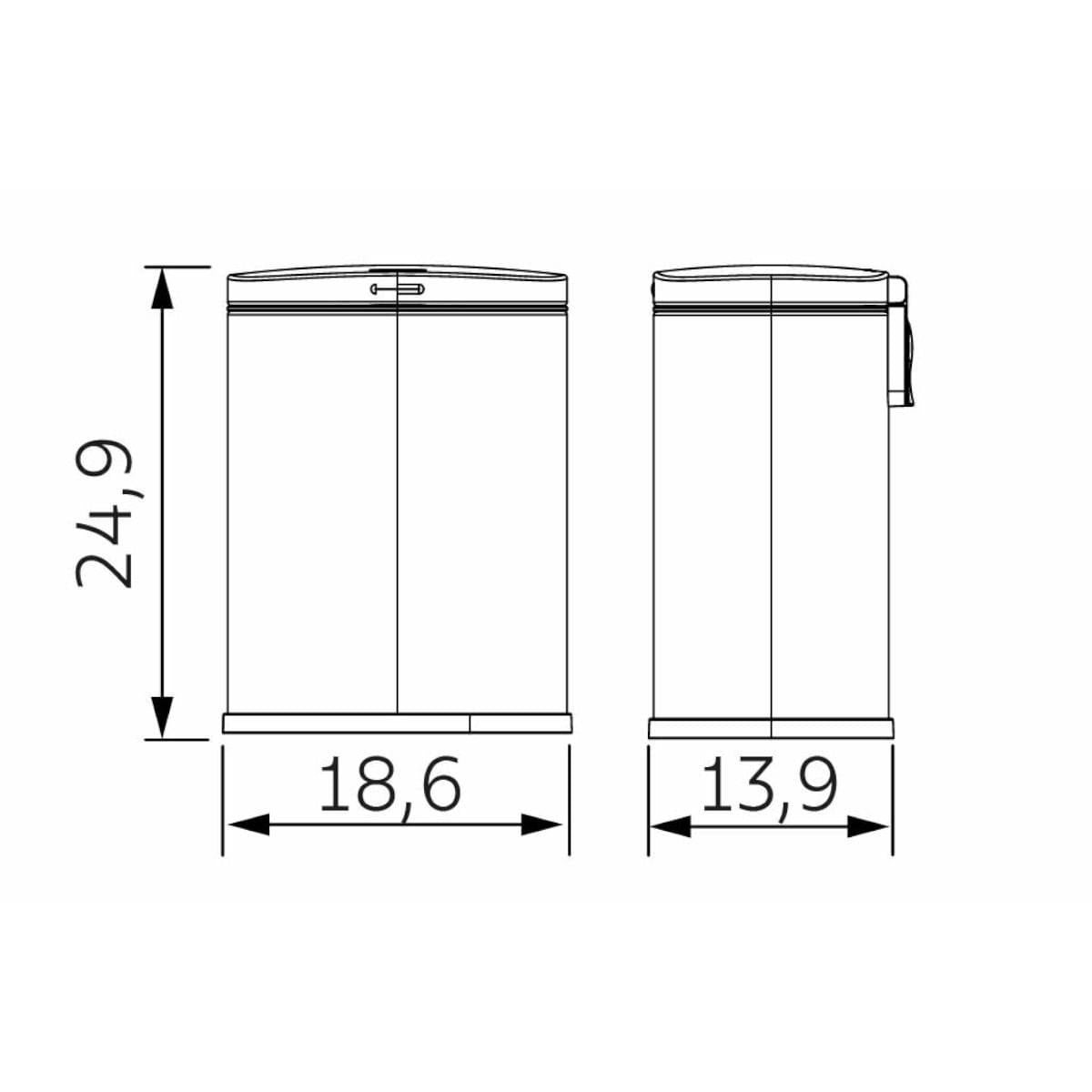 Lixeira Tramontina 3 Litros Tipo D em Aço Inox Scotch Brite