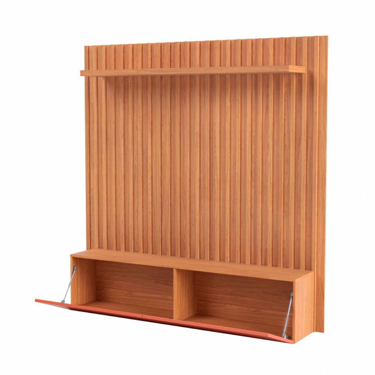 Painel Suspenso Ripado em MDF 178cm com 2 Portas Basculante Freijó/Terra Dalla Costa