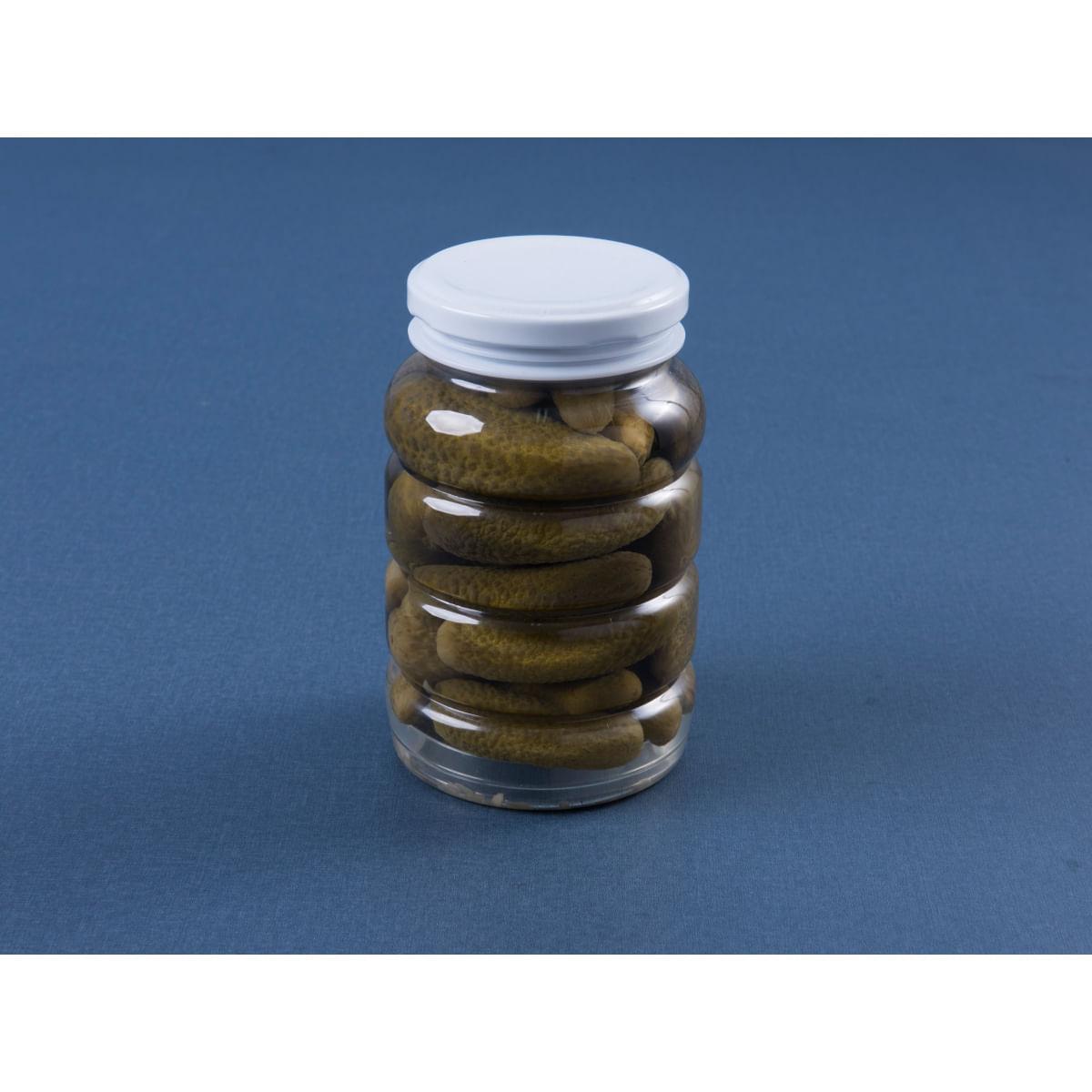 12 Potes para Conservas 550ml Plástico Tampa Alumínio G2500 Galvanotek