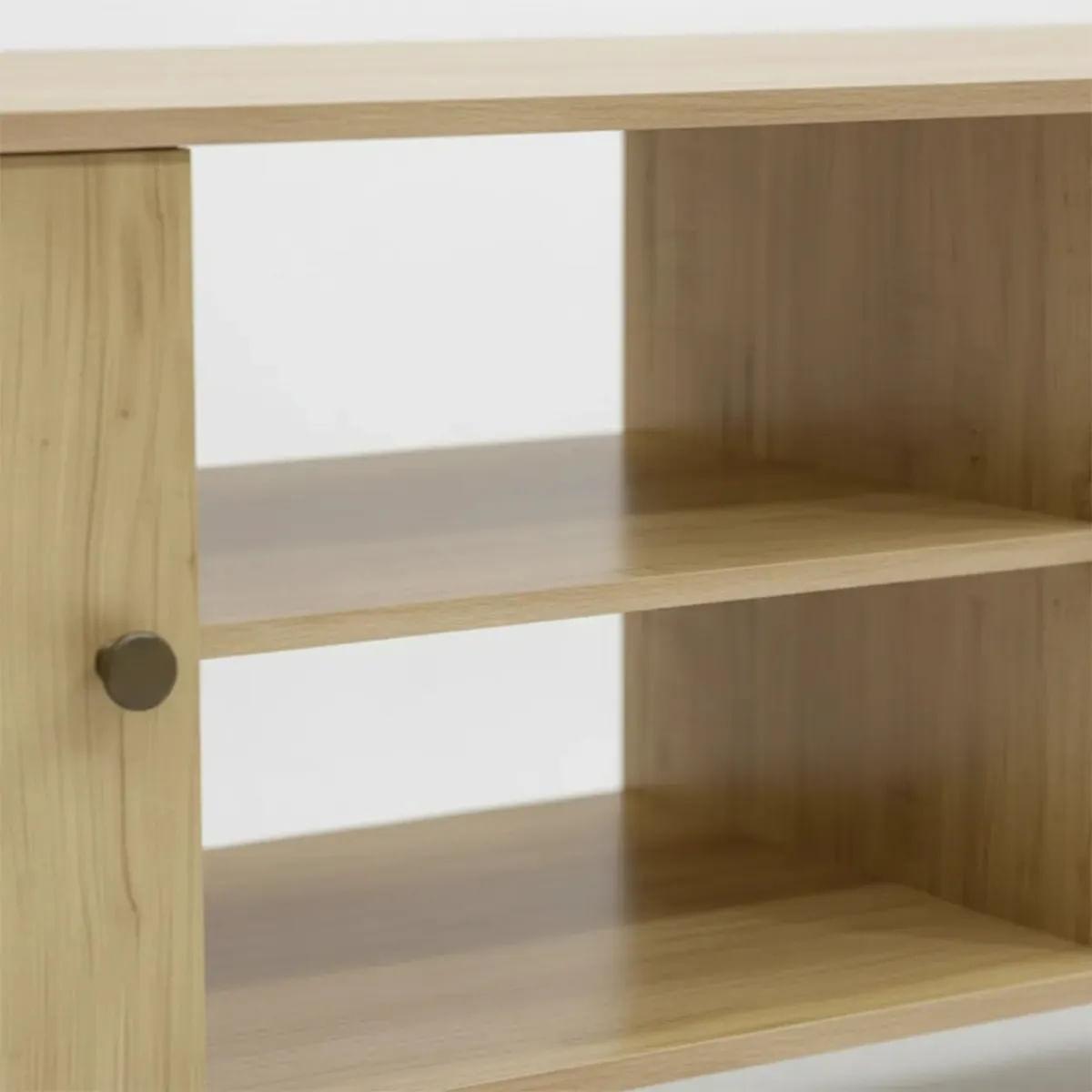 Rack Estante para TV Curve 2 Portas 150cm Mel Marrom Movelbento