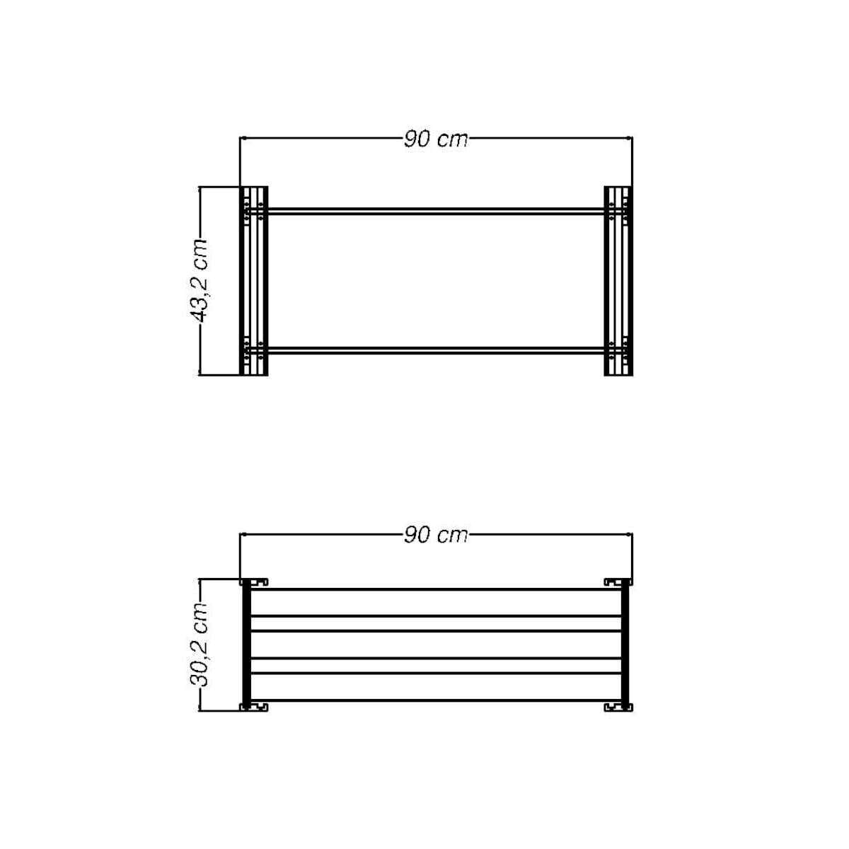 Estante Multiuso em Madeira 90 cm com 2 Prateleiras Modulare Natural Tramontina 91621002