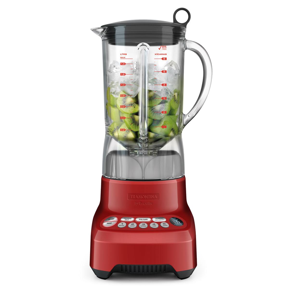 Liquidificador Tramontina Smart Gourmet Vermelho com Copo Tritan 7 Tarefas 1100 W 1,5 L