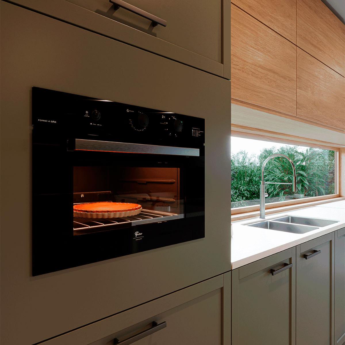 Forno a Gás de Embutir Fischer Infinity 50 litros com Grill 220V