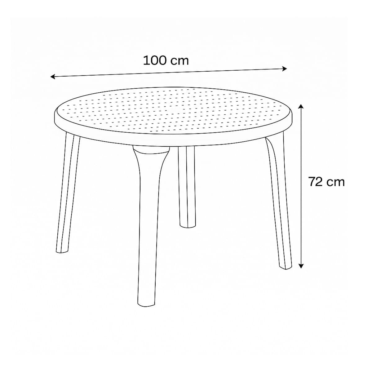 Mesa Plástica Redonda Desmontável Allegro 100x72 cm Branca Pisani