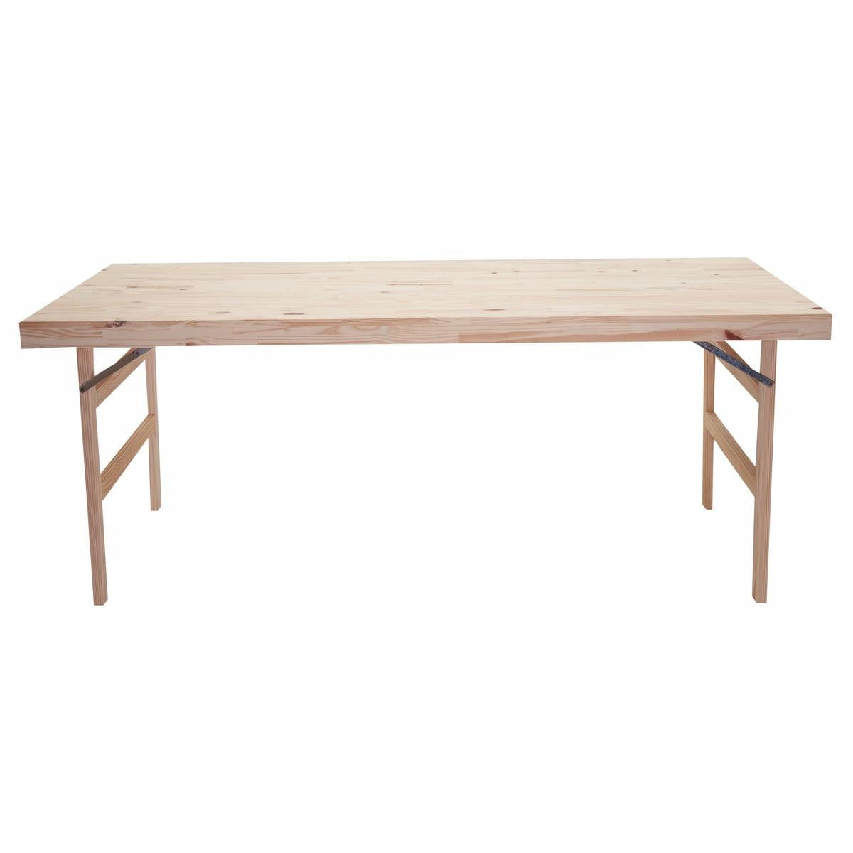 Mesa Tramontina Dobrável de Madeira Natural de Pinus 200 x 80 cm