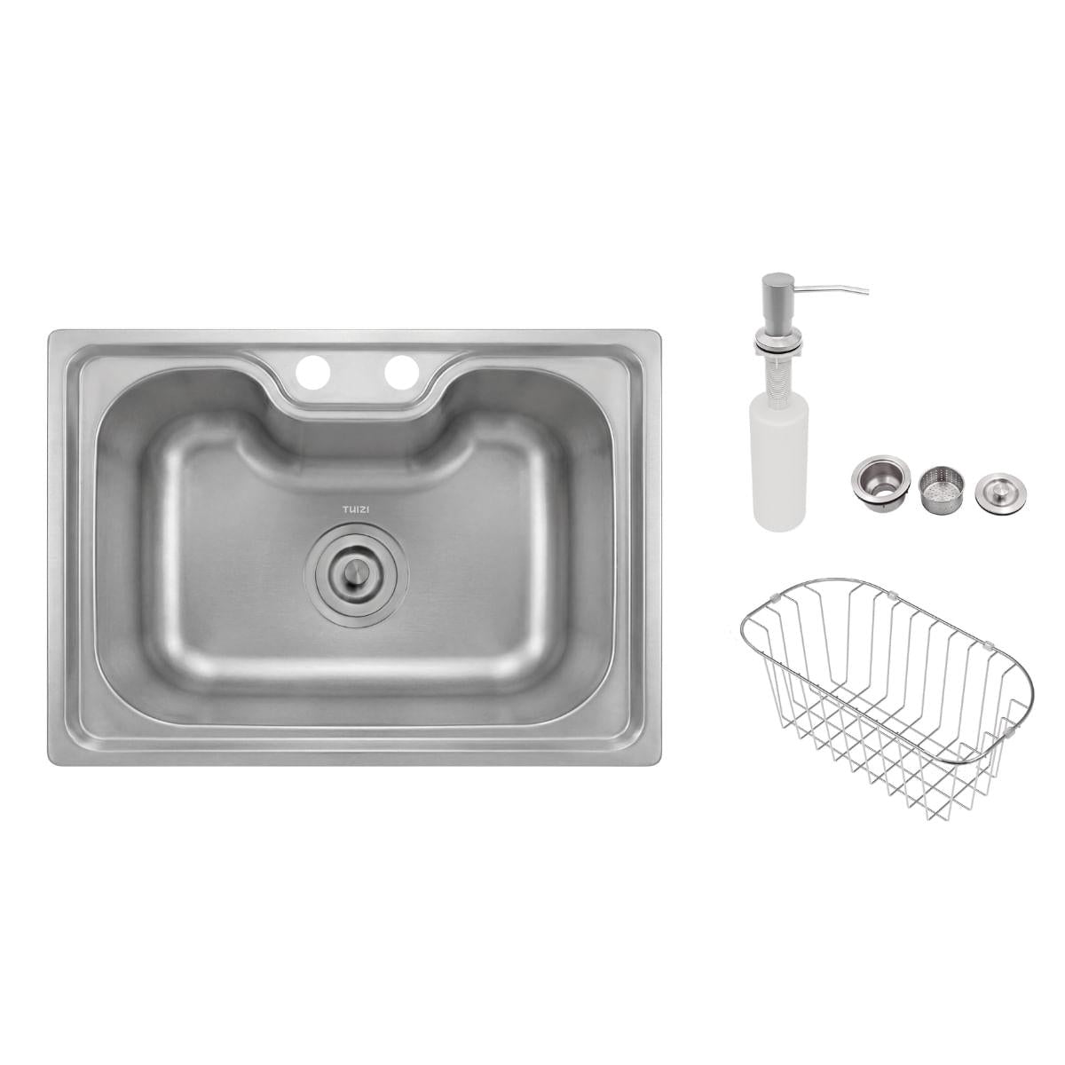 Cuba para Cozinha Gourmet Aço Inox 50x40 cm com Cesto e Dosador Tuizi