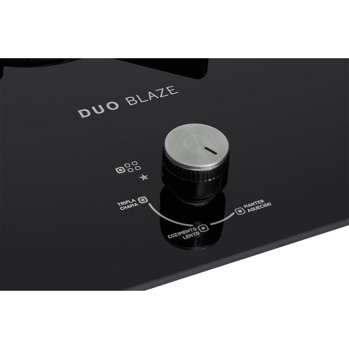 Cooktop a Gás Fischer 5 Bocas Tripla Chama Infinity Duo com Trempe de ferro fundido Mesa Vidro Bivolt