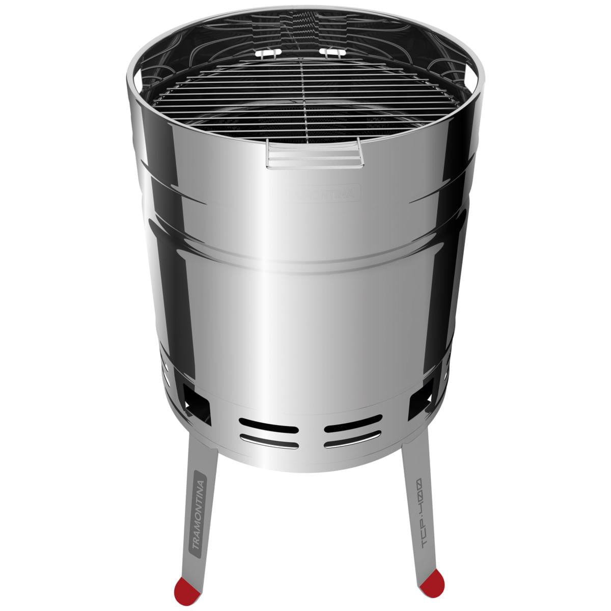 Churrasqueira à Carvão Tramontina TCP 400 em Aço Inox com Bandeja para Carvão em Aço Esmaltado