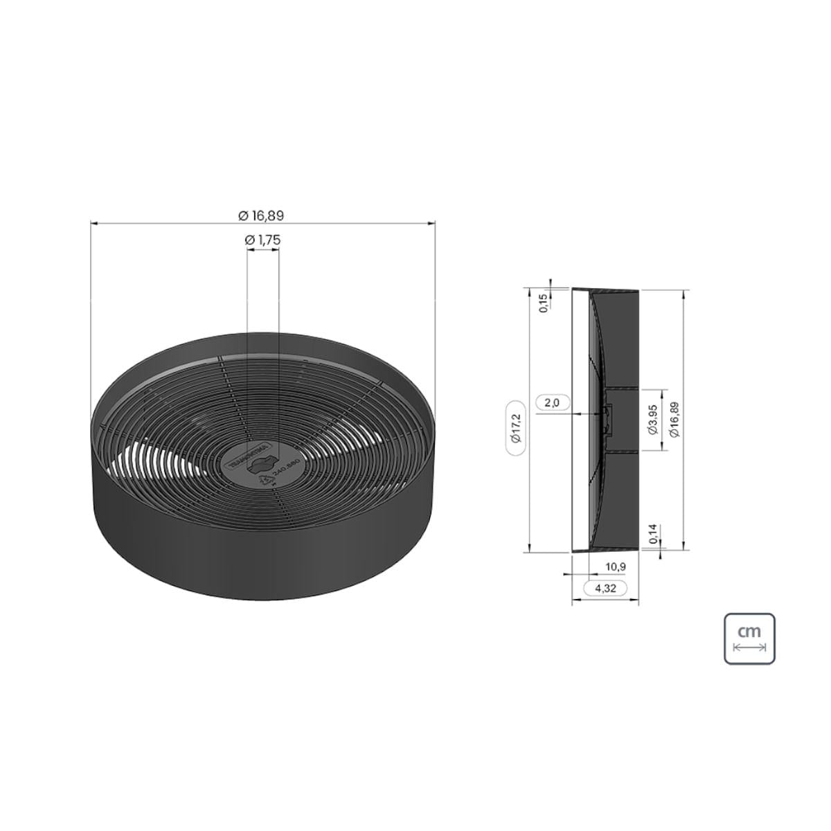 Filtro de Carvão Ativado Ambifresh Round 1 para Coifas Tramontina