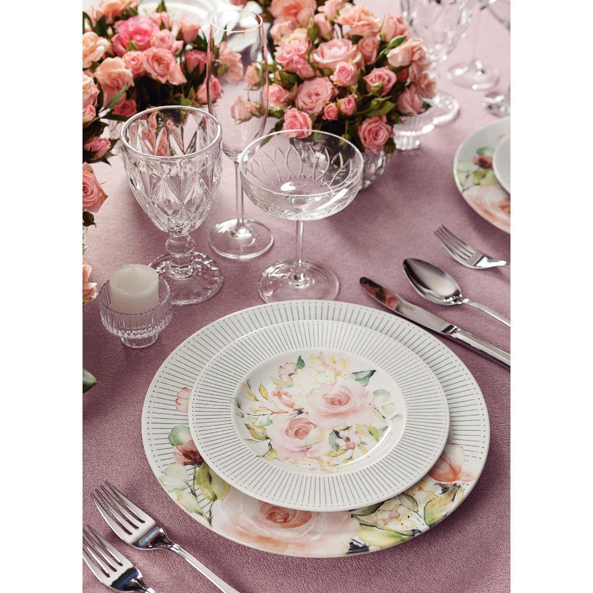 Jogo de Pratos Tramontina Ornatta em Porcelana Decorada 12 Peças