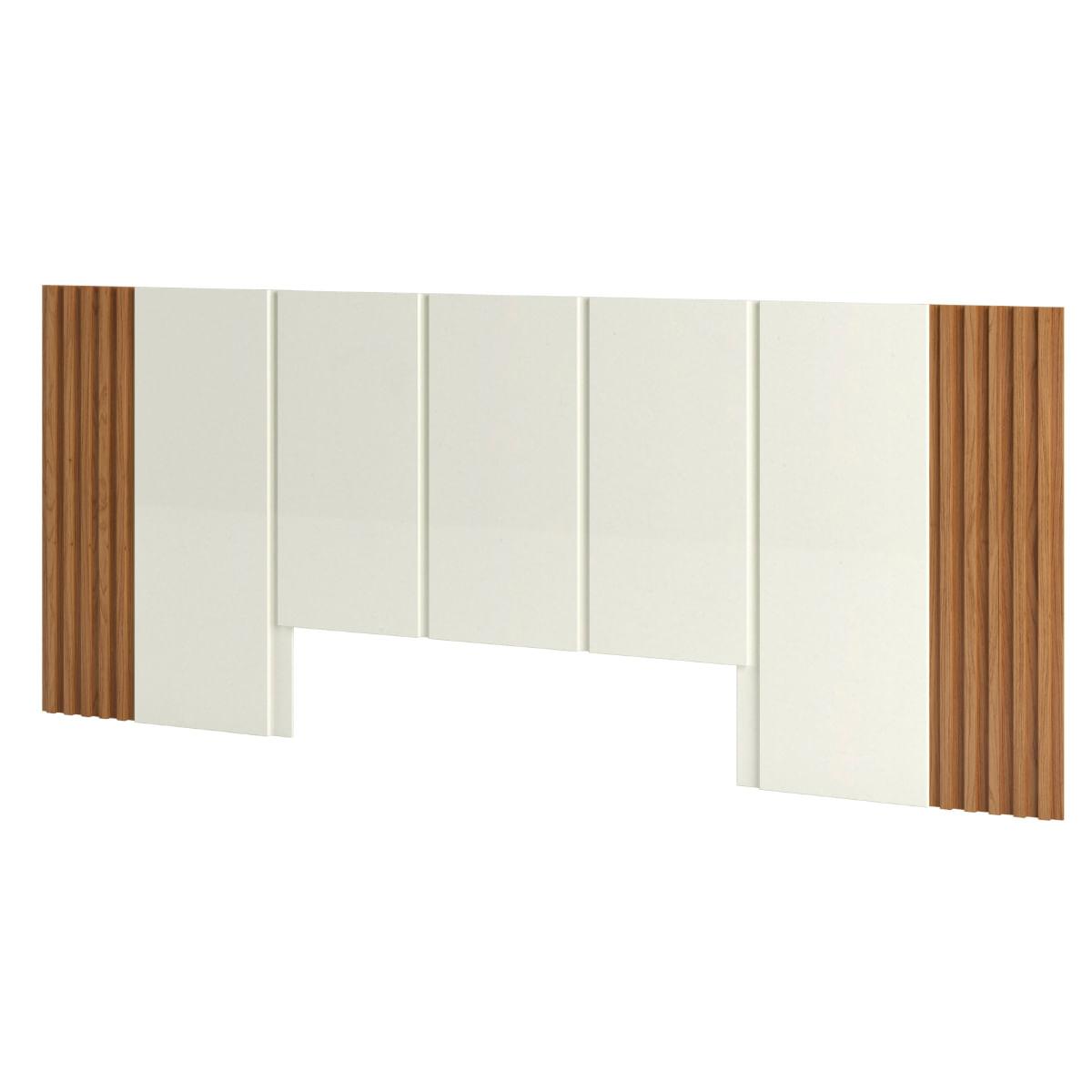 Cabeceira Casal Queen 300 x 120cm em MDF Off White/Freijó Dalla Costa TW185WJ