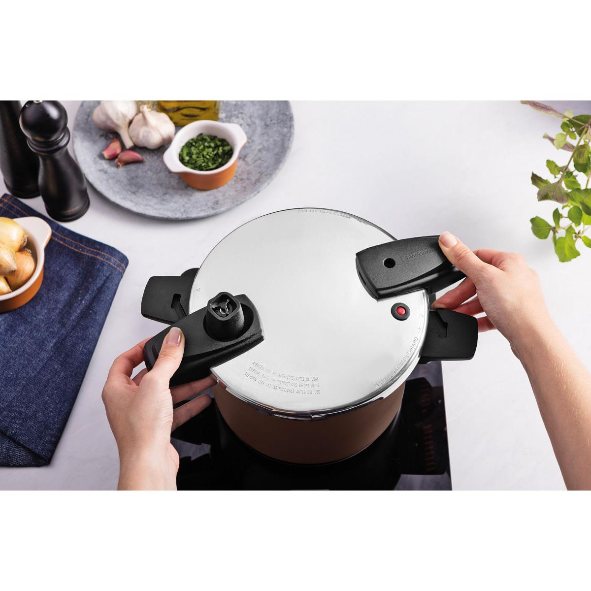 Panela de Pressão Tramontina Arizona Indução Alumínio 20 cm 4,5 L Mocaccino