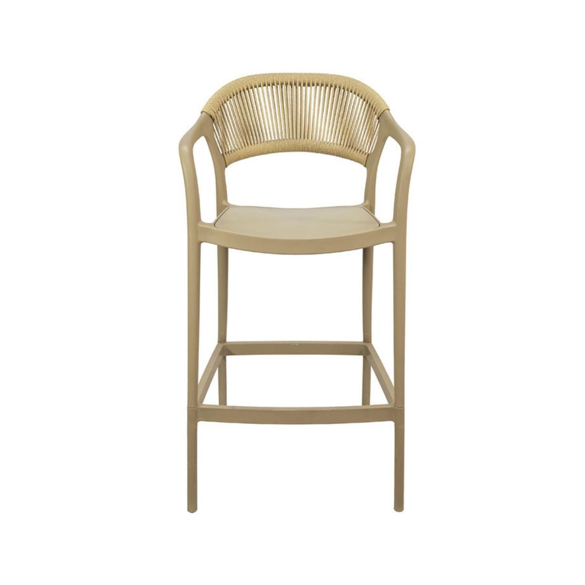 Banqueta Juna Or Design Fendi em Polipropileno com Rattan UV