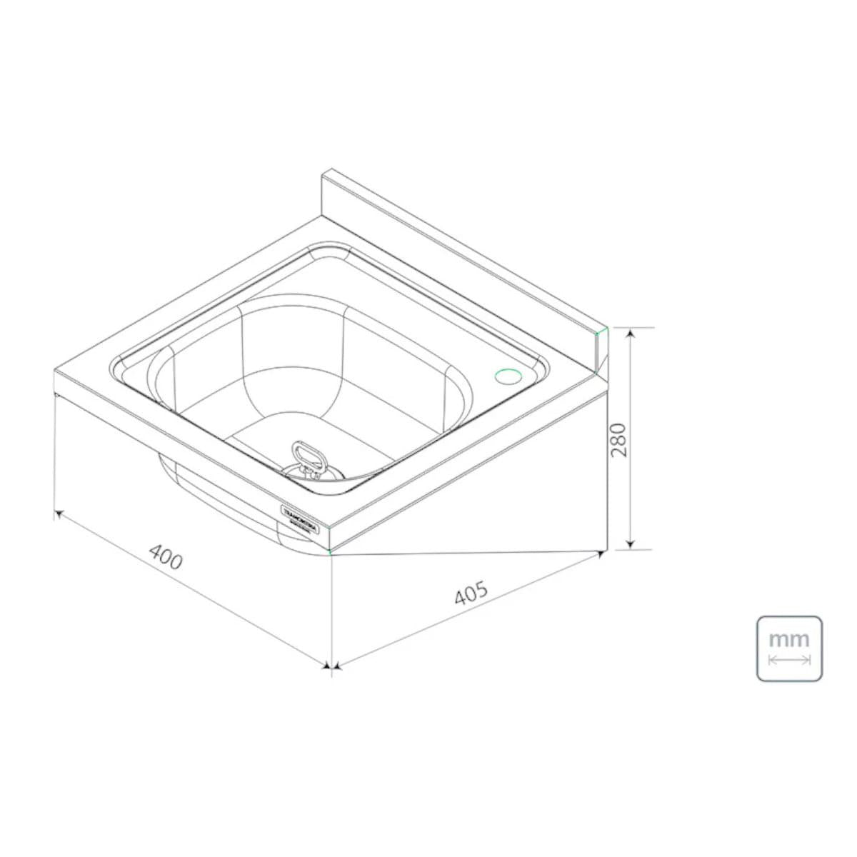 Lavatório de Parede Industrial com Suporte Inox 40x40,5x28cm Tramontina 95000005
