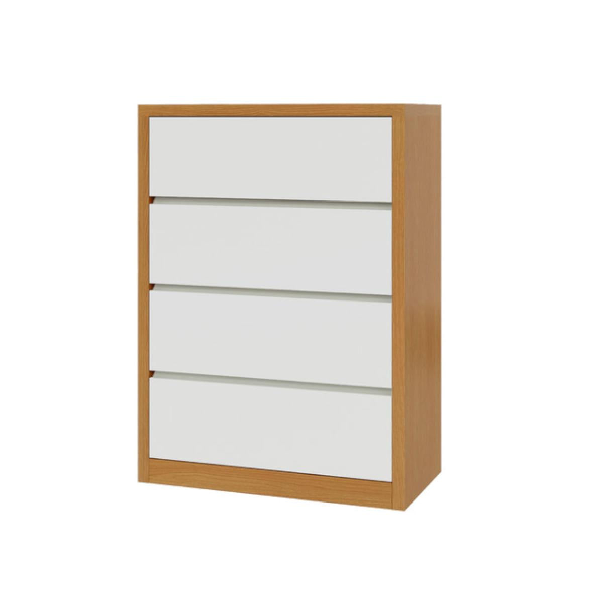 Cômoda 4 Gavetas em MDF Freijó Off White 90 cm Dalla Costa
