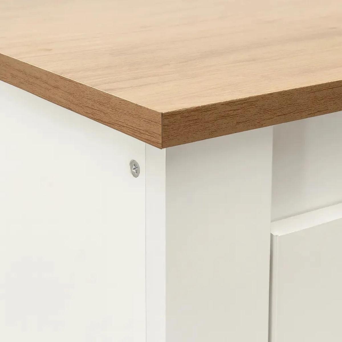 Aparador Colonial 80cm Mel Branco 2 Portas 1 Gaveta Movelbento