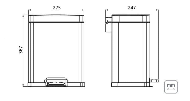 Lixeira Aço Inox com Pedal Tipo D 8 Litros Tramontina OUTLET 94900386