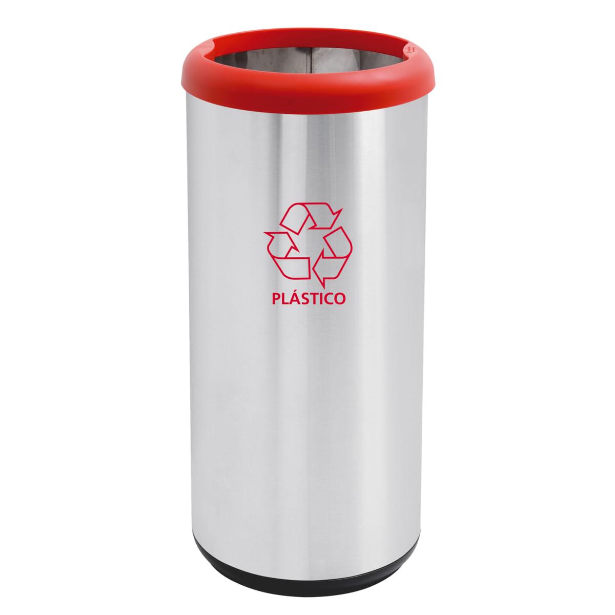 Lixeira Inox Tramontina 40 Litros Cápsula Selecta Plus Vermelha