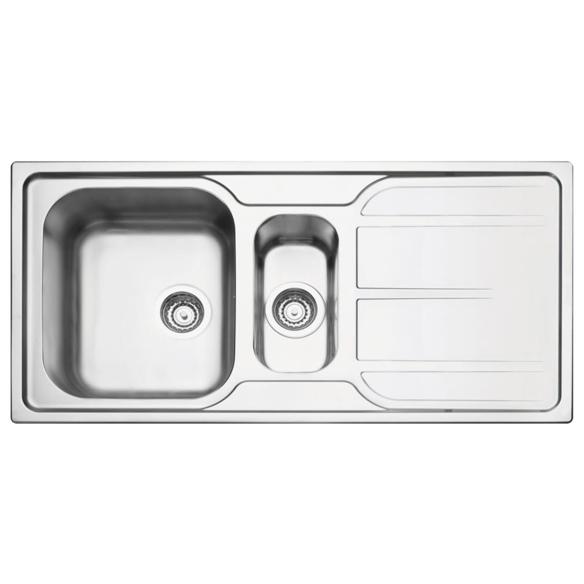 Cuba de Sobrepor Tramontina Marea 1 Cuba e Auxiliar em Aço Inox Acetinado 100 x 50 cm
