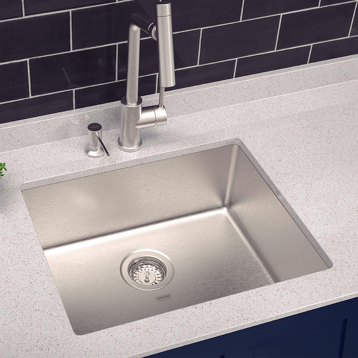 Cuba de Embutir Quadrum 50 Tramontina 50x40x20 cm em Aço Inox Acetinado OUTLET