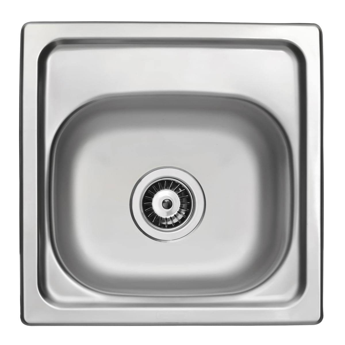 Cuba de Sobrepor Tramontina California 15 FX em Aço Inox Pré Polido 38 x 38 cm com Válvula
