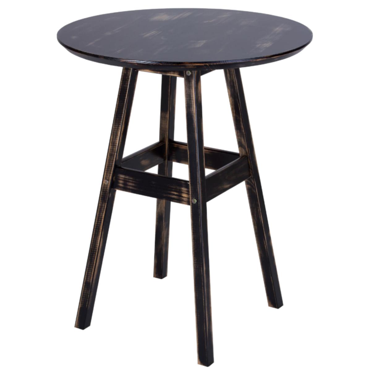 Mesa de Madeira Pub Rústica Tramontina 80 x 80 cm Preta 91458180