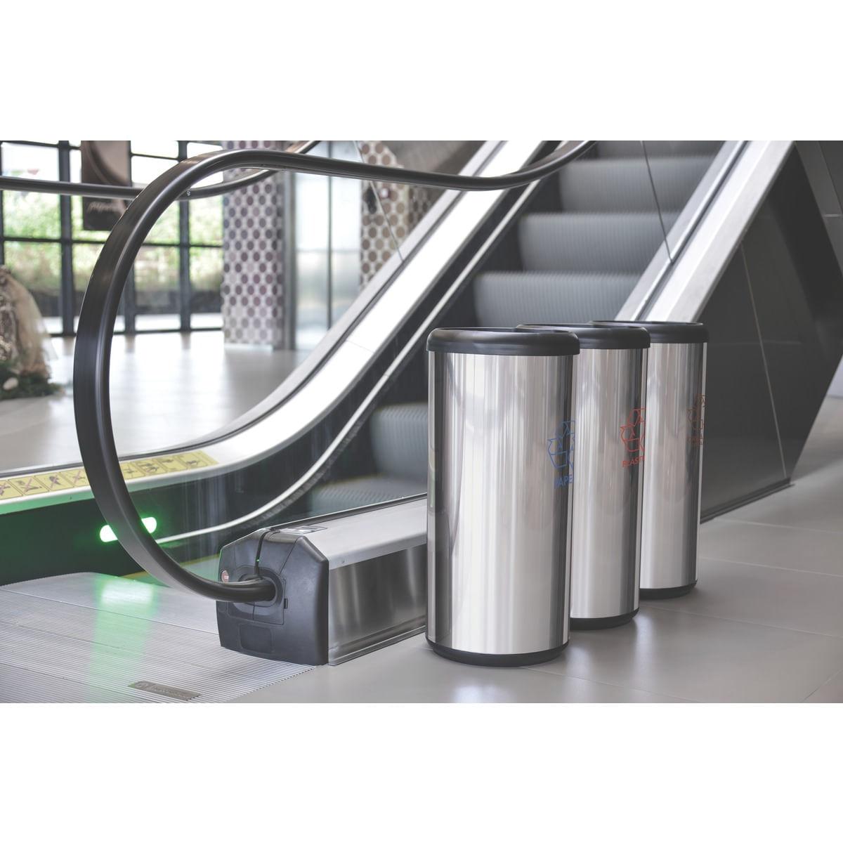 Conjunto de Lixeiras para Coleta Seletiva Tramontina em Aço Inox Polido 3 x 40 L